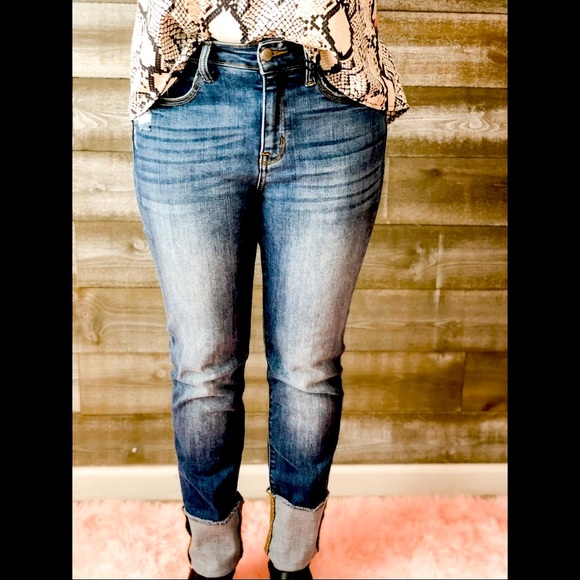 Judy Blue Jeans New Judy Blue Jeans Straight Leg Cuffed Jeans